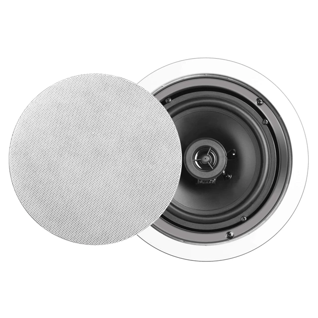 Alt view image 3 of 6 - 6.5" in-Ceiling Speakers Pair, 125W 2-Way Flush Mount Ceiling Speakers with Pivoting Tweeter & Paintable Grille for Home Theater and Whole House Audio, ICE610