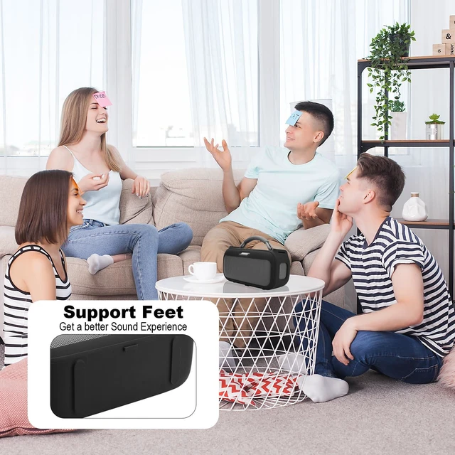 Alt view image 5 of 7 - Silicone Case for New Bose SoundLink Max Portable Speaker, Travel Carrying Case Protective Replacement Case with Shoulder Strap Charging Port Cover (Black)