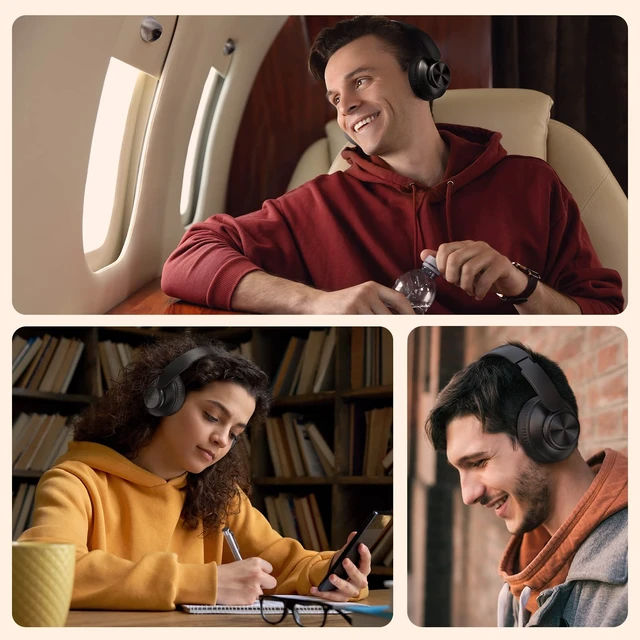 Alt view image 7 of 7 - V8 Wireless Bluetooth Headphones Over Ear, 80 Hours Playtime Wireless Headphones with Deep Bass,Lightweight Foldable Earphones Built-in Mic,HiFi Stereo Sound for Travel Work Laptop PC Cellphone