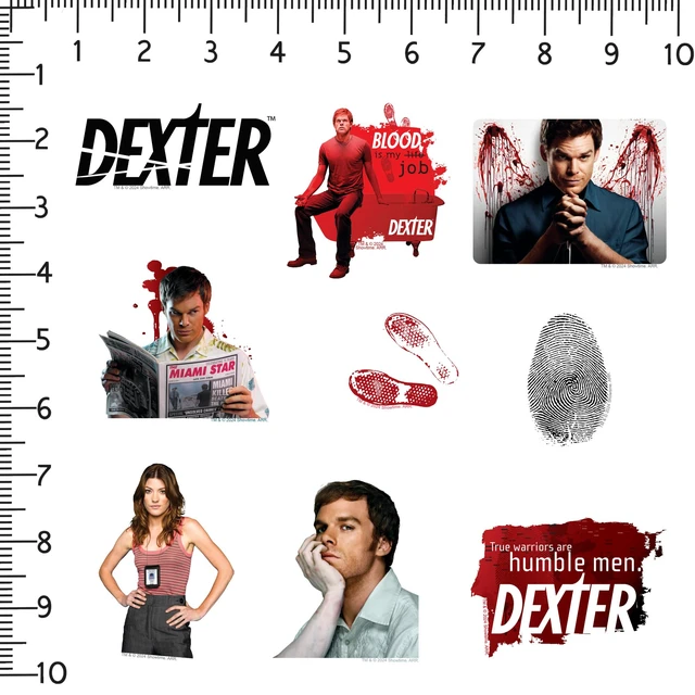 Alt view image 2 of 6 - Dexter 100 Sticker Pack Waterproof Vinyl Decals Officially Licensed Dexter Stickers Great for Water Bottles, Skateboards, Luggage, Laptops, Bumpers & Cars