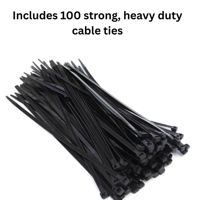 Alt view image 2 of 5 - 100-Pack Heavy Duty 14 Inches 120 Pound Cable Zip Tie Down Strap Wire Nylon Wrap Black