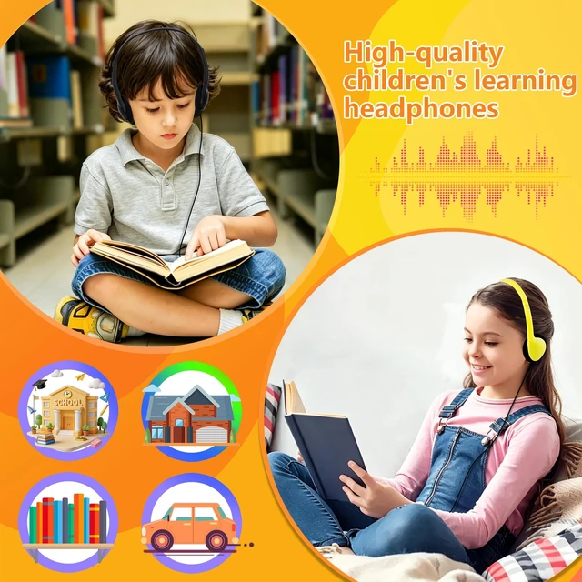 Alt view image 7 of 7 - 20 Pack Bulk Headphones for Classroom 3.5mm Wired On Ear Kids Headphones for School Museum Library, Work with PC Pad Laptop Mixed Colors