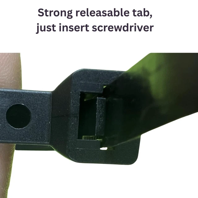 Alt view image 4 of 5 - 100-Pack Heavy Duty 14 Inches 120 Pound Cable Zip Tie Down Strap Wire Nylon Wrap Black