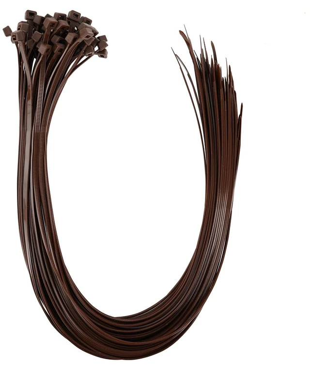 Main image of 24 Inch Long Zip Ties Brown Color 60 Pack, Heavy Duty Outdoor 24"brown cable zip tie 50 lbs, weather-resistant outdoor use. Big Wire Tie Self-locking Plastic Garland Tie Plant Garden Home