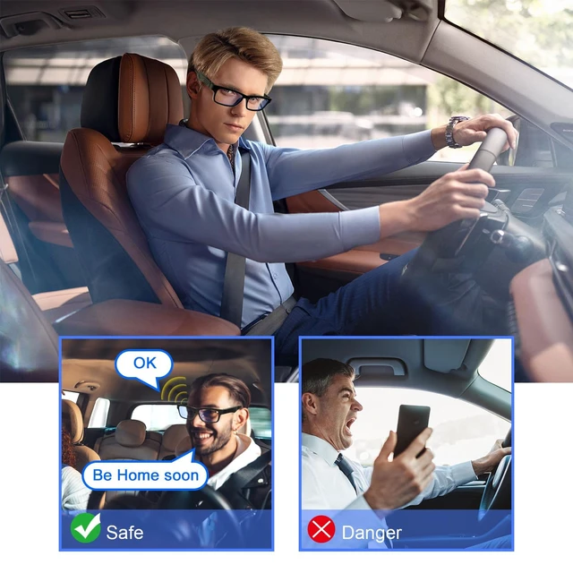 Alt view image 2 of 7 - Smart Glasses Wireless Bluetooth Glasses for Men Women with Speakers Clear Phone Calls Game Music and Anti-Blue Light Lenses Wireless Audio for Android iOS(A)