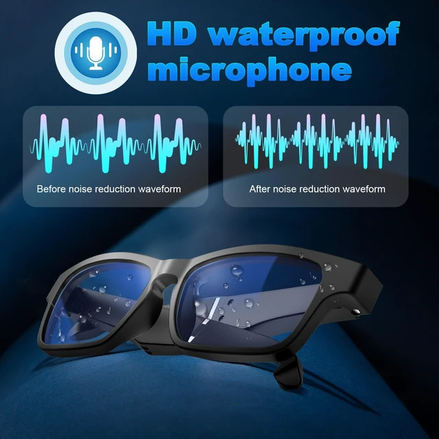 Alt view image 5 of 7 - Smart Glasses Wireless Bluetooth Glasses for Men Women with Speakers Clear Phone Calls Game Music and Anti-Blue Light Lenses Wireless Audio for Android iOS(A)