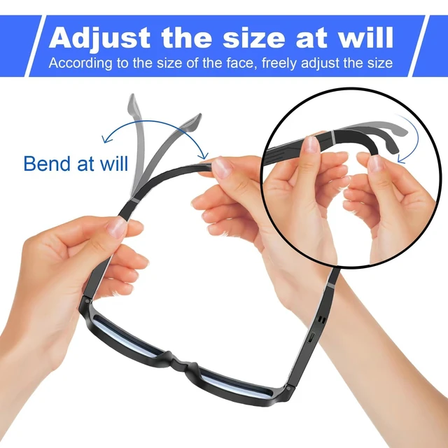 Alt view image 6 of 7 - Smart Glasses Wireless Bluetooth Glasses for Men Women with Speakers Clear Phone Calls Game Music and Anti-Blue Light Lenses Wireless Audio for Android iOS(A)