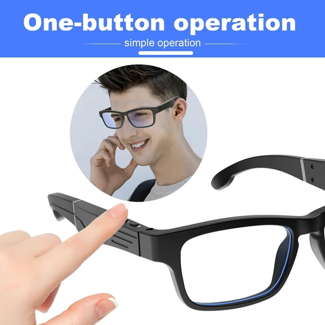 Alt view image 7 of 7 - Smart Glasses Wireless Bluetooth Glasses for Men Women with Speakers Clear Phone Calls Game Music and Anti-Blue Light Lenses Wireless Audio for Android iOS(A)