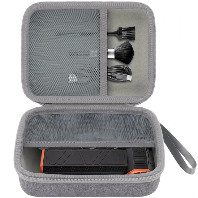 Alt view image 2 of 7 - Hard Storage Case for WOLFBOX MF100/MF50/MF60/70 Electric Air Duster Shockproof, Anti-crush, Mesh Pocket, Accessory storage, Not losing accessories, Protective Storage Box, Gray Case