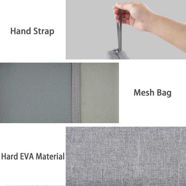 Alt view image 5 of 7 - Hard Storage Case for WOLFBOX MF100/MF50/MF60/70 Electric Air Duster Shockproof, Anti-crush, Mesh Pocket, Accessory storage, Not losing accessories, Protective Storage Box, Gray Case