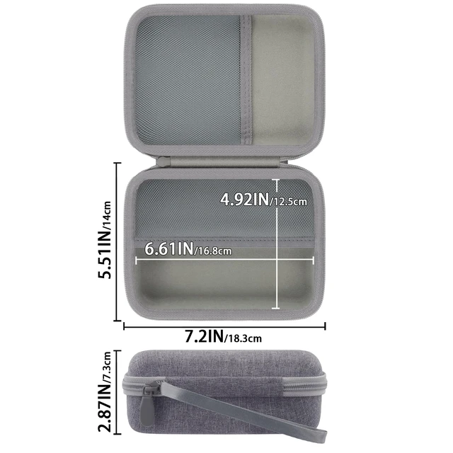 Alt view image 7 of 7 - Hard Storage Case for WOLFBOX MF100/MF50/MF60/70 Electric Air Duster Shockproof, Anti-crush, Mesh Pocket, Accessory storage, Not losing accessories, Protective Storage Box, Gray Case
