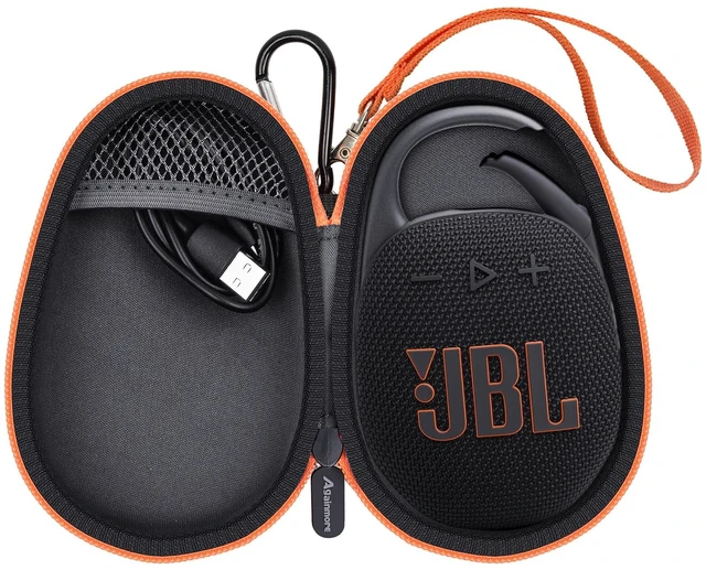 Main image of Protective Case Cover Bag for JBL Clip 5/4 Bluetooth Speaker, Portable Speakers Carrying Storage Organizer with Carabiner for Charger & Cable (Black)