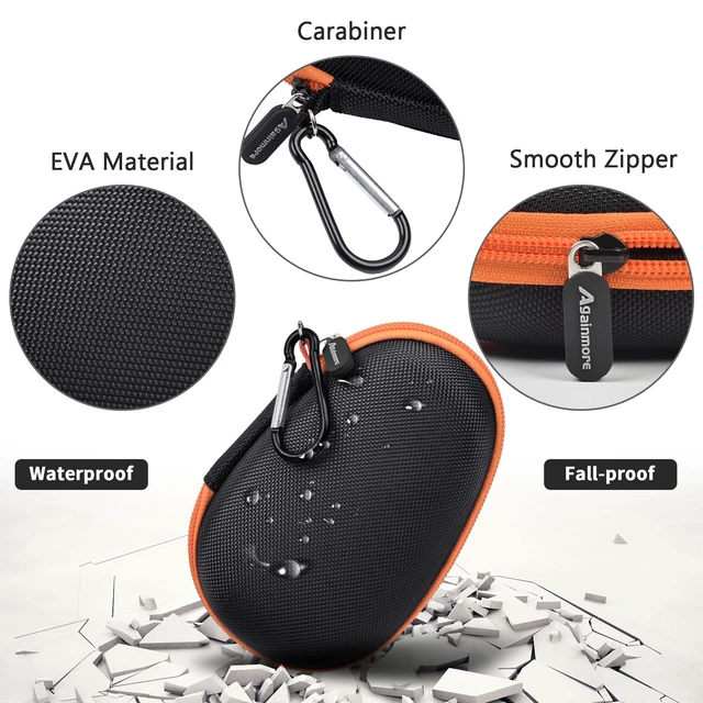 Alt view image 3 of 7 - Protective Case Cover Bag for JBL Clip 5/4 Bluetooth Speaker, Portable Speakers Carrying Storage Organizer with Carabiner for Charger & Cable (Black)