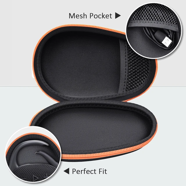 Alt view image 4 of 7 - Protective Case Cover Bag for JBL Clip 5/4 Bluetooth Speaker, Portable Speakers Carrying Storage Organizer with Carabiner for Charger & Cable (Black)