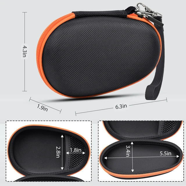 Alt view image 5 of 7 - Protective Case Cover Bag for JBL Clip 5/4 Bluetooth Speaker, Portable Speakers Carrying Storage Organizer with Carabiner for Charger & Cable (Black)