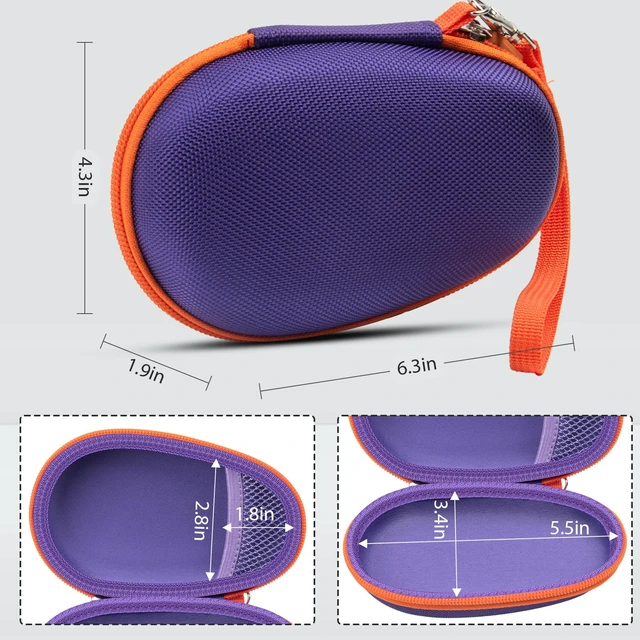 Alt view image 4 of 7 - Carrying Case for JBL Clip 5 and for JBL Clip 4 Speaker Shock-Absorbing Shell, Mesh Pocket, Carabiner and Wrist Strap Keep Speaker Gear Protected and Ready to Go, Purple, Case Only