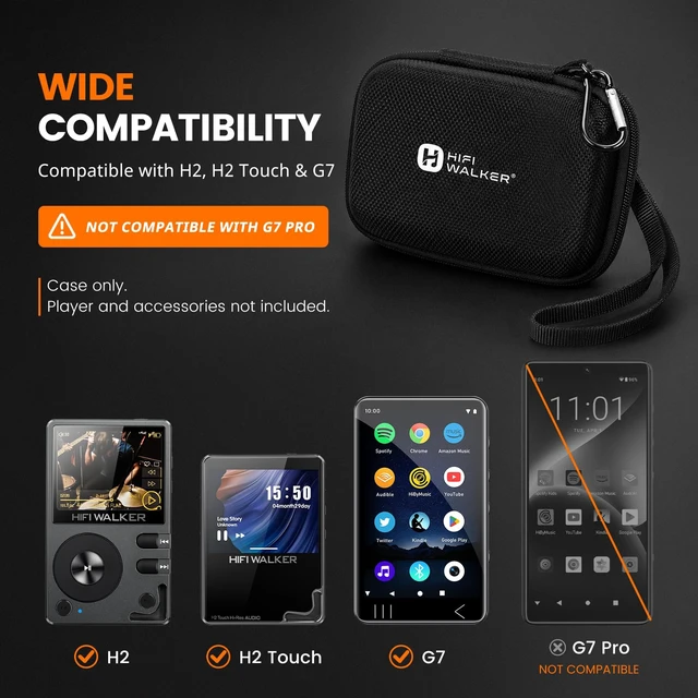 Alt view image 2 of 7 - MP3 Player Case Compatible with H2 and H2 Touch, Hard EVA Portable Carrying Case for MP3 Player, Earphones, USB Cable and Memory Cards, Travel Storage Bag, Case Only