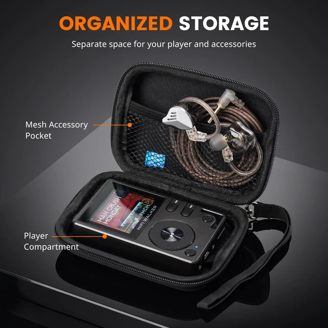 Alt view image 4 of 7 - MP3 Player Case Compatible with H2 and H2 Touch, Hard EVA Portable Carrying Case for MP3 Player, Earphones, USB Cable and Memory Cards, Travel Storage Bag, Case Only