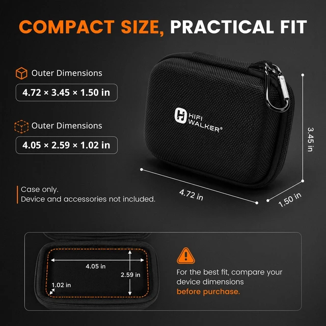 Alt view image 3 of 7 - MP3 Player Case Compatible with H2 and H2 Touch, Hard EVA Portable Carrying Case for MP3 Player, Earphones, USB Cable and Memory Cards, Travel Storage Bag, Case Only