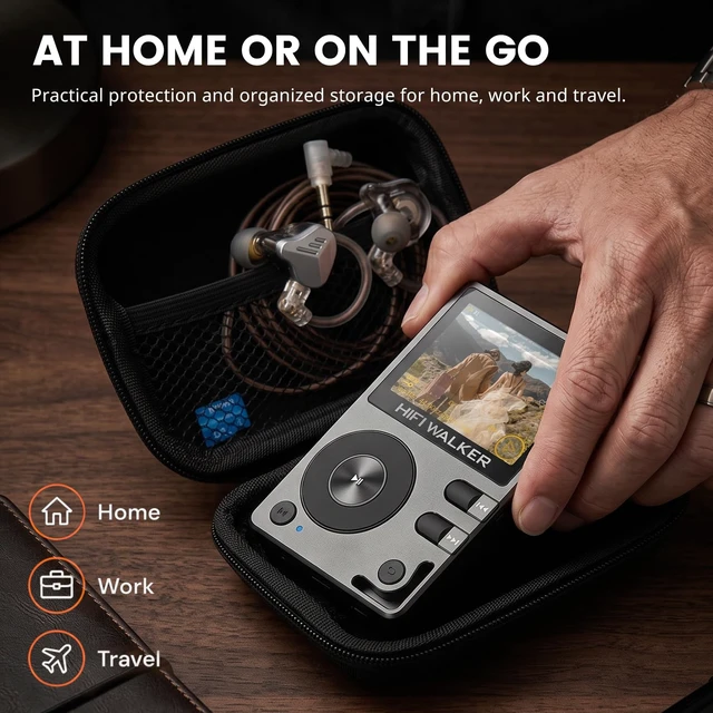 Alt view image 6 of 7 - MP3 Player Case Compatible with H2 and H2 Touch, Hard EVA Portable Carrying Case for MP3 Player, Earphones, USB Cable and Memory Cards, Travel Storage Bag, Case Only