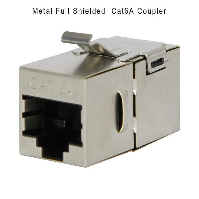 Alt view image 4 of 6 - Ethernet Wall Plate + Mounting Bracket, Cat6A 3 Ports, White, 1 Pack 1 Gang Wallplate, Low Voltage Bracket, Full Metal Shielded Cat6A RJ45 Jack, for Cat5, Cat5e, Cat6, Cat6A Networking Cable