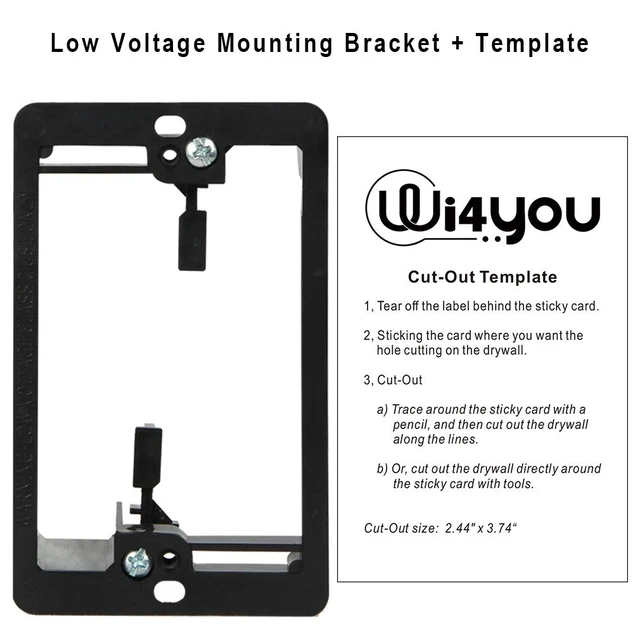 Alt view image 5 of 6 - Ethernet Wall Plate + Mounting Bracket, Cat6A 3 Ports, White, 1 Pack 1 Gang Wallplate, Low Voltage Bracket, Full Metal Shielded Cat6A RJ45 Jack, for Cat5, Cat5e, Cat6, Cat6A Networking Cable