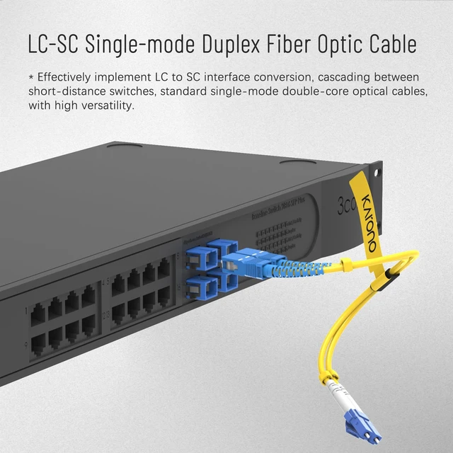 Alt view image 2 of 7 - 0.7 ft LC - SC UPC Adapter Cable SM 9/125 Duplex with Converter Dongle Singlemode 9/125 LC to SCDuplex Fiber Optic Adapter Type Cable UPC Polished OFNR Jacket Low Insertion Loss