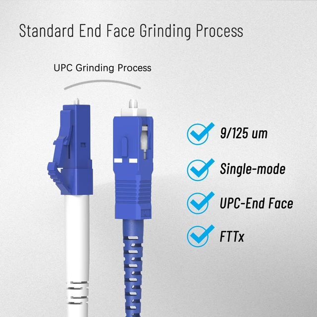 Alt view image 4 of 7 - 0.7 ft LC - SC UPC Adapter Cable SM 9/125 Duplex with Converter Dongle Singlemode 9/125 LC to SCDuplex Fiber Optic Adapter Type Cable UPC Polished OFNR Jacket Low Insertion Loss