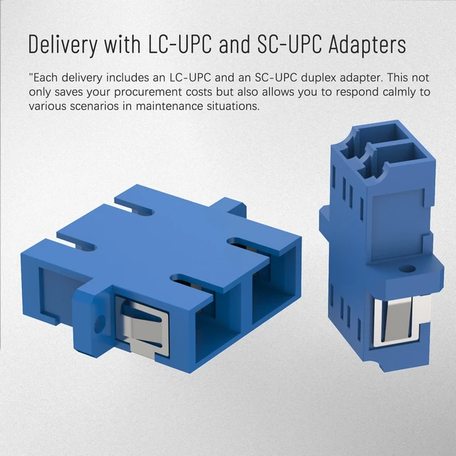 Alt view image 6 of 7 - 0.7 ft LC - SC UPC Adapter Cable SM 9/125 Duplex with Converter Dongle Singlemode 9/125 LC to SCDuplex Fiber Optic Adapter Type Cable UPC Polished OFNR Jacket Low Insertion Loss