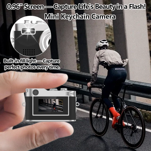 Alt view image 2 of 6 - Mini Keychain Camera, 1080P Retro Digital Camera, Tiny Vantage Camcorder with 16GB SD Card, 0.96" Screen, Compact Pocket Camera for Kids, Students, Travel, Daily (Black)