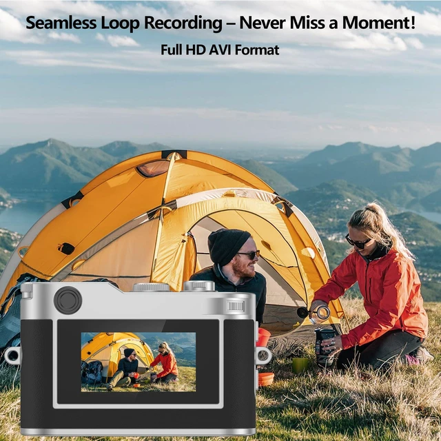 Alt view image 3 of 6 - Mini Keychain Camera, 1080P Retro Digital Camera, Tiny Vantage Camcorder with 16GB SD Card, 0.96" Screen, Compact Pocket Camera for Kids, Students, Travel, Daily (Black)
