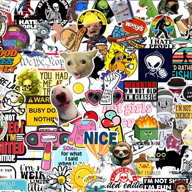 Alt view image 2 of 6 - 200 PCS Stickers for Adults - Funny for Water Bottle, Laptop, Helmet, Cars, Tool Box, Cars - Blue Collar Stickers for Men, Waterproof 200 Styles (400 (Piece))