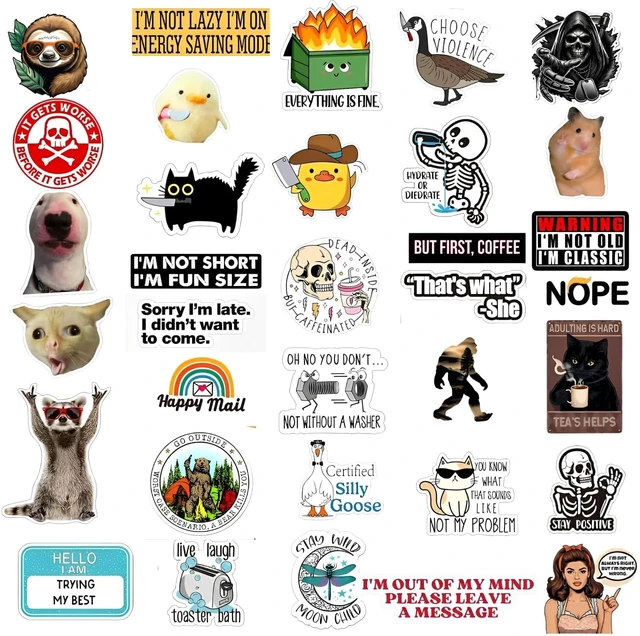 Alt view image 3 of 6 - 200 PCS Stickers for Adults - Funny for Water Bottle, Laptop, Helmet, Cars, Tool Box, Cars - Blue Collar Stickers for Men, Waterproof 200 Styles (400 (Piece))