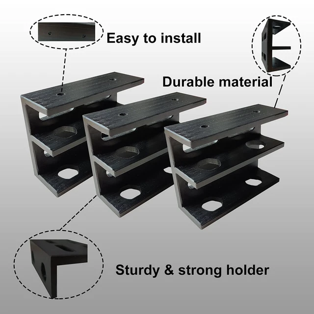 Alt view image 3 of 6 - Under Desk Double Decker Laptop Holder Mount with Screw, Under Desk Laptop Mount Bracket, Add On Under Table Keyboard Storage (3 Pcs)