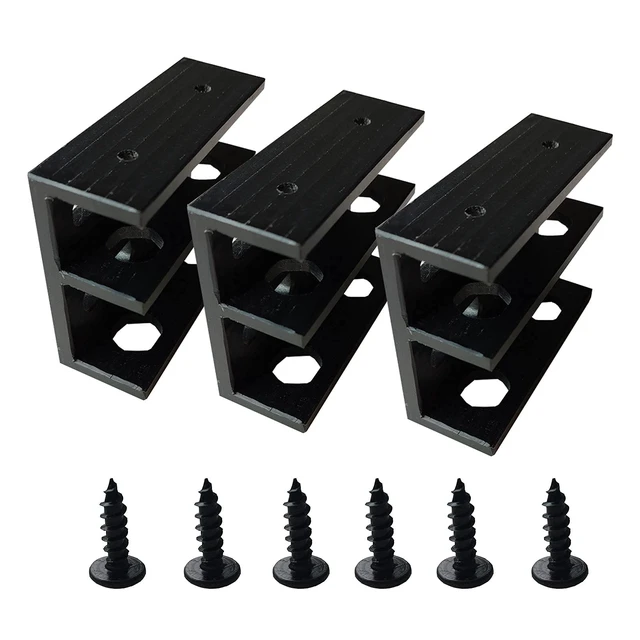 Alt view image 6 of 6 - Under Desk Double Decker Laptop Holder Mount with Screw, Under Desk Laptop Mount Bracket, Add On Under Table Keyboard Storage (3 Pcs)