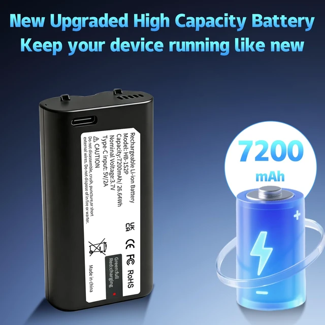 Alt view image 2 of 7 - 2Pack 7200mAh Battery Replacement for myQ Smart Garage Video Keypad Rechargeable Lithium Battery for myq Video Keypad, Type-C Fast Charging & Extreme Temperature Tolerance