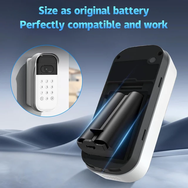 Alt view image 5 of 7 - 2Pack 7200mAh Battery Replacement for myQ Smart Garage Video Keypad Rechargeable Lithium Battery for myq Video Keypad, Type-C Fast Charging & Extreme Temperature Tolerance