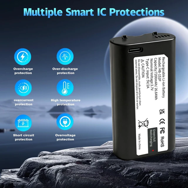 Alt view image 6 of 7 - 2Pack 7200mAh Battery Replacement for myQ Smart Garage Video Keypad Rechargeable Lithium Battery for myq Video Keypad, Type-C Fast Charging & Extreme Temperature Tolerance