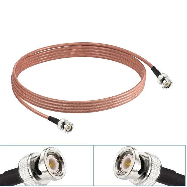 Alt view image 2 of 3 - BNC Male to BNC Male Low Loss RG400 Coaxial Cable 6.5ft for CB Amateur VHF UHF Ham Radio, Scanner Antenna, Oscilloscope Spectrum Analyzer