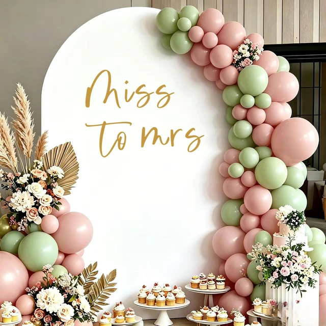 Alt view image 4 of 7 - Miss to Mrs Sign for Backdrop, Gold Miss to Mrs Decal Wall Sticker Banner for Balloon Arch, Bride to Be Bridal Shower Bachelorette Wedding Engagement Party Decorations (Not Balloon)