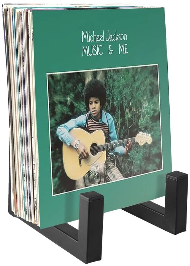 Main image of Vinyl Record Storage Holder, Large 8" Black LP Record Holder Vinyl Display Rack Organizer for Albums, Metal Record Display Stand