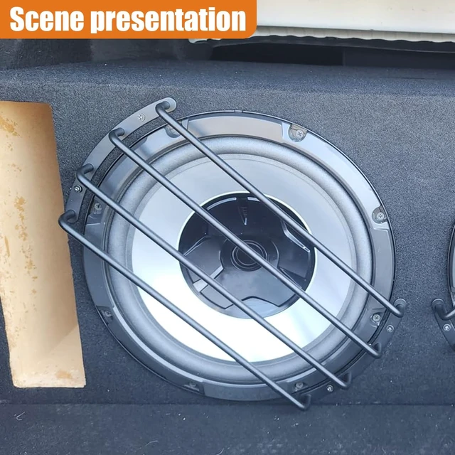 Alt view image 6 of 6 - 2PCS 12 Inch Car Speaker Grill Cover - Metal Bar Grille Car Audio Speaker Subwoofer Grill Cover Protector - Universal 4 Bar Loudspeaker Grille Covers Guard for Most Vehicles (12IN)