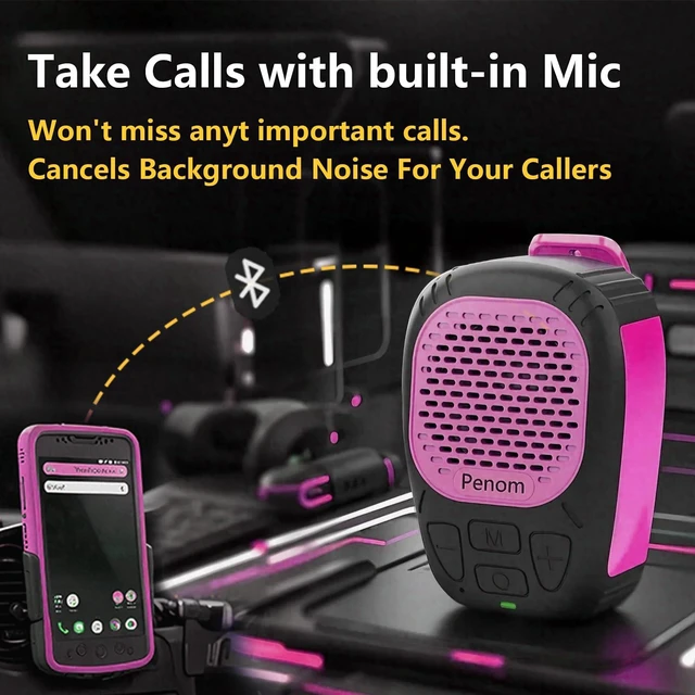 Alt view image 2 of 6 - Wearable Bluetooth Speaker,Clip on Wireless Jobsite Water-Resistant Portable Speaker, Built in Mic for Hands-Free/Call, Suitable for Indoor & Outdoor Use (Update Version Burgundy)