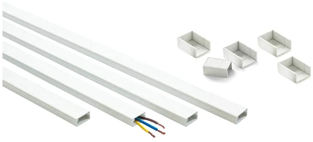 Alt view image 2 of 7 - TV Wire Hider Wall Mounted 16 Feet White Cord Cover Kit for Wall Paintable Cable Raceway Adhesive Wire Concealer Wall Cable Management System