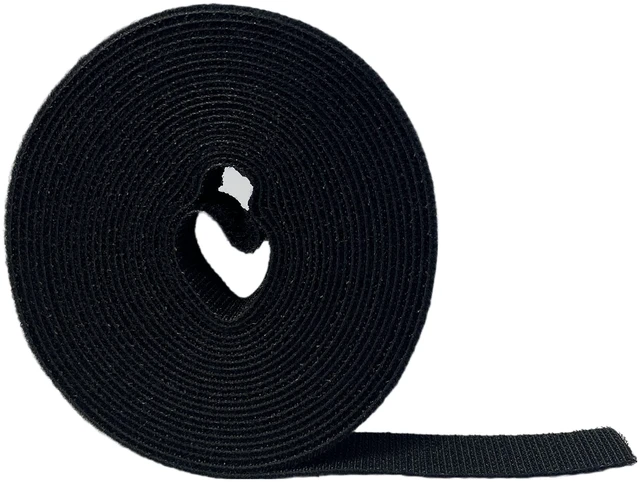 Main image of Hook and Loop Tape Roll 3/4 Wide x 75 Ft Long Double Sided Heavy Duty Non-Adhesive Non-Sticky Nylon Reusable Fastener Strip Adjustable Strap Wire Organizer Cable Wrap Black