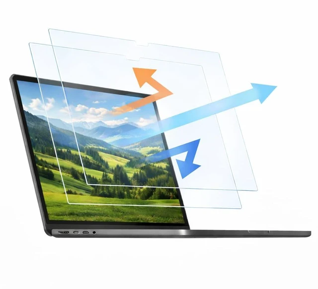 Main image of 2Pcs Anti Blue Light Glare Screen Protector for MacBook Air 13.6/13 Inch Mac Air 13.6/13 in 2022-2026 M2 M3 M4 M5 A3240 A3113 A2681 A3449 Screen Protector Laptop Blue Light Blocker Eye Protection