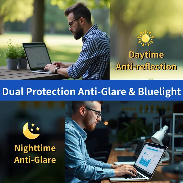 Alt view image 3 of 6 - 2Pcs Anti Blue Light Glare Screen Protector for MacBook Air 13.6/13 Inch Mac Air 13.6/13 in 2022-2026 M2 M3 M4 M5 A3240 A3113 A2681 A3449 Screen Protector Laptop Blue Light Blocker Eye Protection