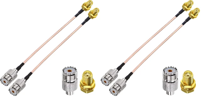 Main image of 2PCS RG316 SMA to PL259 SO239 Coax Cable, SMA Female to UHF Female Coaxial Cable 6inch(15cm) CB Radio Pigtail Jumper Extension Cable for GPS, Antenna (Pack of 2)