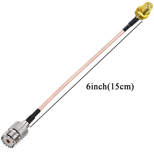 Alt view image 3 of 7 - 2PCS RG316 SMA to PL259 SO239 Coax Cable, SMA Female to UHF Female Coaxial Cable 6inch(15cm) CB Radio Pigtail Jumper Extension Cable for GPS, Antenna (Pack of 2)
