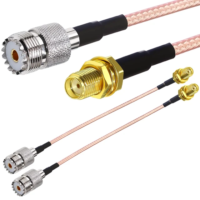Alt view image 7 of 7 - 2PCS RG316 SMA to PL259 SO239 Coax Cable, SMA Female to UHF Female Coaxial Cable 6inch(15cm) CB Radio Pigtail Jumper Extension Cable for GPS, Antenna (Pack of 2)
